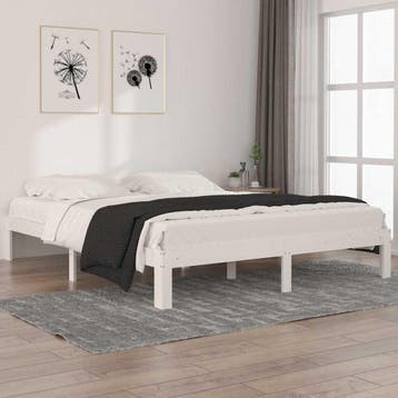 vidaXL Bedframe massief grenenhout wit 160x200 cm, Verzenden