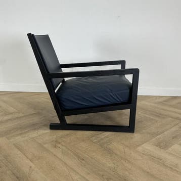 Maxalto Clio fauteuil van Antonio Citterio,  blauw leder -