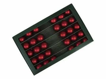 Kerstballen op Lange draad Rood Mat 4 cm 30 stuks