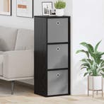 vidaXL Dressoir met lade Zwart Eiken 35 x 32 x 99,5 cm, Verzenden