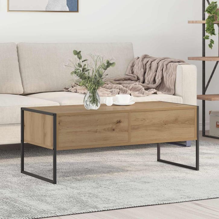 vidaXL Salontafel Ambachtelijk Eiken 100 x 46 x 40 cm, Maison & Meubles, Tables | Tables de salon, Envoi