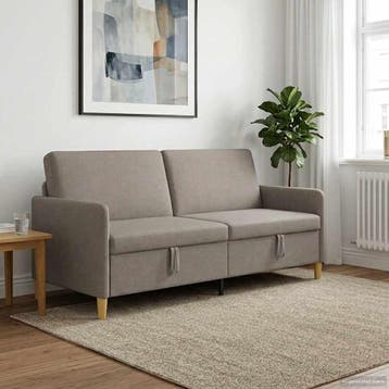 vidaXL Sofa met Opbergruimte Taupe 192 x 78 x 87 cm, Huis en Inrichting, Verzenden, Nieuw