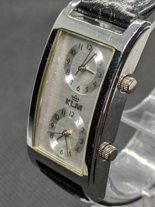 KLM Dual time horloge - 2000-2010, Antiek en Kunst, Antiek | Wandborden en Tegels