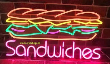 Sandwich brood NEON bord led lichtbord verlichting lamp XXL, Verzenden