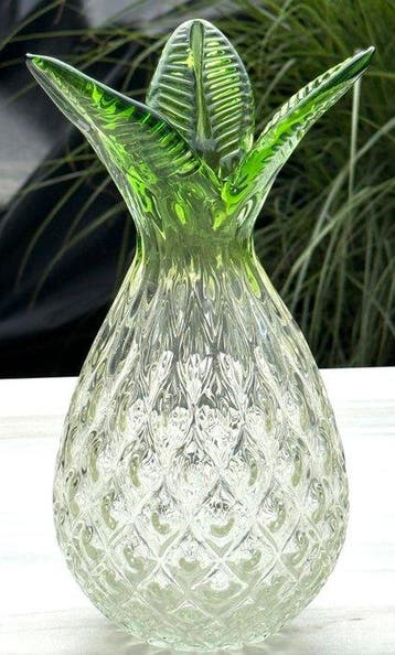 Vaas - Rippendekor rond 1950 - Glas - Glazen vaas, zeer
