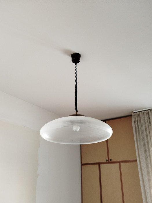 Lampe à suspendre - Laiton, Métal, Plastique - Lustre Ufo, Antiquités & Art, Antiquités | Éclairage