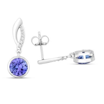 Oorbellen - 14 karaat Witgoud - 2.50ct. tw. Tanzaniet -, Nieuw