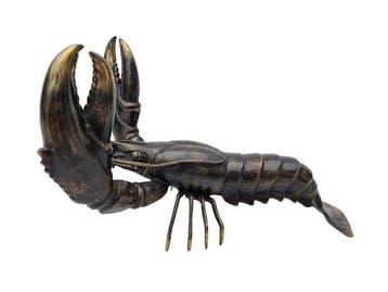 Beeldje - Beeldje - Lifelike Lobster - Brons - Brons, Leder