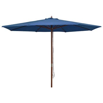 Parasol bois 350cm bleu : -49% sur retour client, Jardin & Terrasse, Verzenden