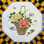 Bord - Japans Katani porseleinen Sierbord met bloemenmand -