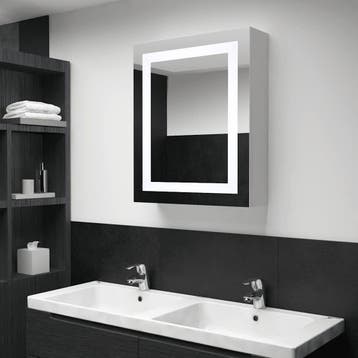 vidaXL Badkamerkast met spiegel en LED 50x13x70 cm, Verzenden, Nieuw