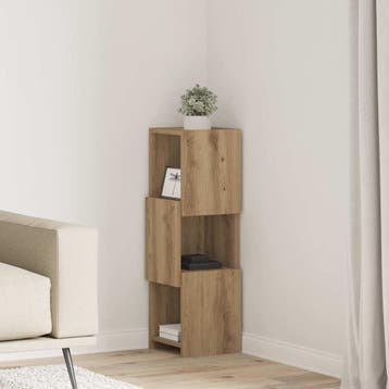 vidaXL Hoekkast 25,5x25x80cm Bewerkt hout Artisan Eiken, Verzenden