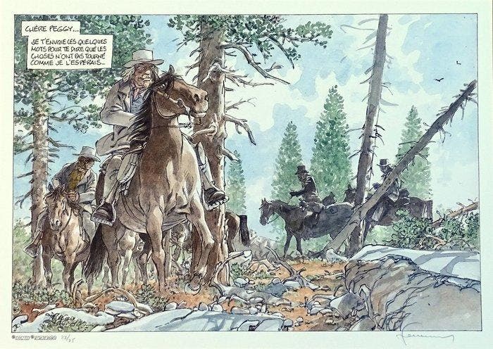 Hermann - 1 Offset Print - Duke - Chère Peggy, Livres, BD