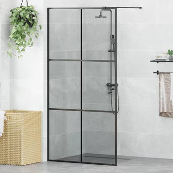 vidaXL Inloopdouchewand Zwart 100 x 195 cm gehard glas, Verzenden, Nieuw