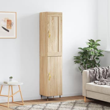 vidaXL Hoge kast 34,5x34x180 cm bewerkt hout sonoma, Verzenden, Nieuw