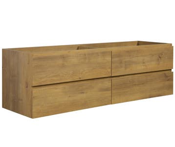 Wastafelkast Angela 160 x 48 cm Eiken Hangend Wastafelmeubel, Huis en Inrichting, Badkamer | Badkamermeubels, Verzenden, Nieuw
