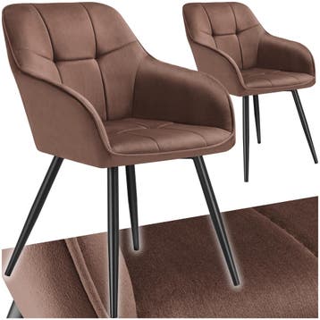 Eetkamerstoel Marilyn, fluweeloptiek, gestikt patroon, Huis en Inrichting, Stoelen, Verzenden, Nieuw