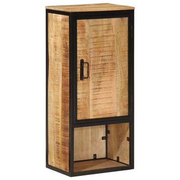 vidaXL Badkamerkast 40x27x90 cm massief mangohout en ijzer, Verzenden