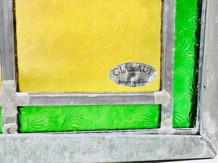 Art Deco Glas-in-loodraam - Glas Art - 1980-1990 -, Antiek en Kunst, Curiosa en Brocante