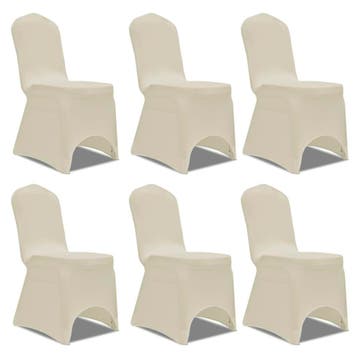 vidaXL Stoelhoes Stretch Crème (6 stuks), Tuin en Terras, Tuinmeubel-accessoires, Verzenden, Nieuw