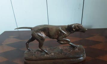 P. Chenet - Figuur - Hond - 16 cm - Brons, Antiquités & Art