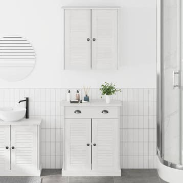 vidaXL Badkamermeubel Set VIGO 2 st Wit en Antiek Wit, Verzenden, Nieuw