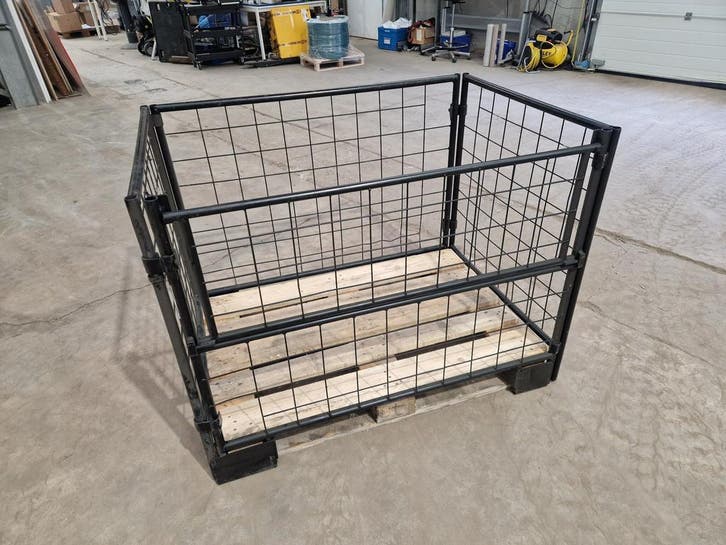 Pallet opzetrand 1200x800x965mm zwart gebruikt, Doe-het-zelf en Bouw, Palletwagens en Pompwagens, Ophalen of Verzenden