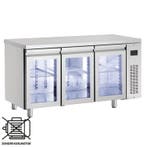 Koelwerkbank | 421L | 3 Glasdeuren (1/1 GN) | 0°C/+10°C  |, Verzenden