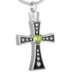 Ashanger Assieraad Keltisch Kruis zwart gothic urne ketting, Nieuw