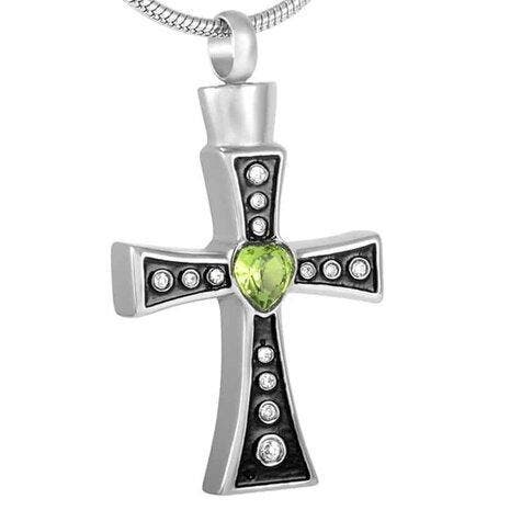 Ashanger Assieraad Keltisch Kruis zwart gothic urne ketting, Bijoux, Sacs & Beauté, Colliers