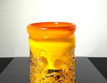 Maxence Parot - Vaas - Unieke vaas, kleuren en goud - Glas