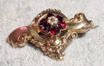 Zonder minimumprijs - Broche - 9 kt. Geel goud, Goud gevuld