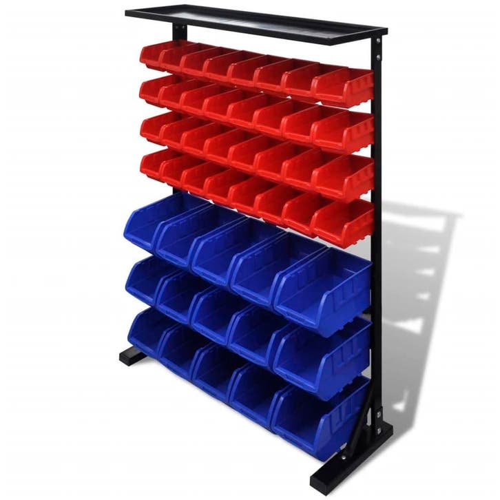 vidaXL Garage opbergrek (Blauw en Rood), Bricolage & Construction, Boîtes à outils, Envoi