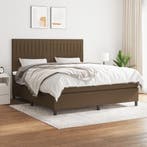 vidaXL Boxspring met matras stof donkerbruin 160x200 cm, Verzenden, Nieuw