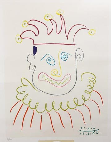 Pablo Picasso (1881-1973) - Der Alte Clown-Karnevalskönig