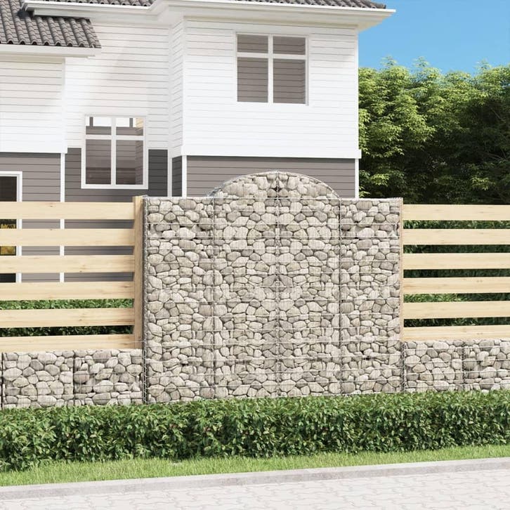 vidaXL Schanskorf gewelfd 200x30x180/200 cm gegalvaniseerd, Tuin en Terras, Bloempotten, Nieuw, Verzenden