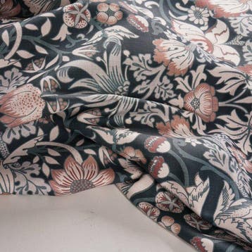 Katoenen stof voor bekleding met ornamentaal bloemmotief -