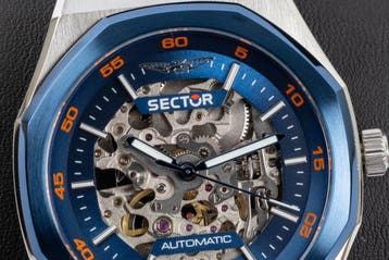 Sector - OTTO150 - Automatic - Skeleton - Silver/blue - 40, Handtassen en Accessoires, Nieuw
