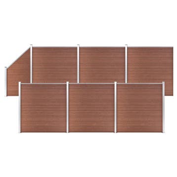 vidaXL Schuttingset 6 vierkant en 1 schuin 1138x186 cm HKC, Verzenden, Nieuw