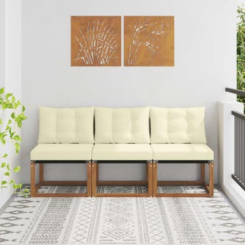 vidaXL 3 st Buiten Middelste sofa Massief acaciahout en, Verzenden, Nieuw