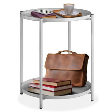 Bijzettafel Oxford 45,5x45,5x53cm - grijs, Huis en Inrichting, Tafels | Bijzettafels, Verzenden, Nieuw
