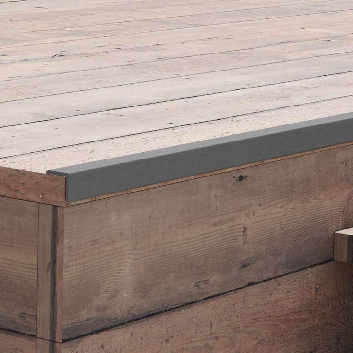 vidaXL Terras hoekplinten 5 st 170 cm HKC grijs, Doe-het-zelf en Bouw, Vloerdelen en Plavuizen, Nieuw, Verzenden