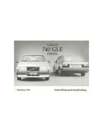 1984 VOLVO 740 GLE DIESEL BIJLAGE INSTRUCTIEBOEKJE