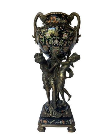 WL Wong Lee 1895 - Vaas - Porselein, Messing - Grote