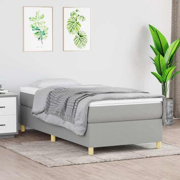 vidaXL Boxspring bed 90x200 cm stof lichtgrijs, Verzenden, Nieuw