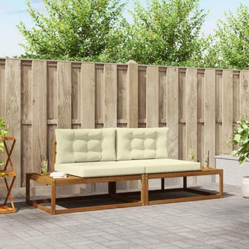 vidaXL Buiten bank set Massief Acacia Hout en Polyester, Verzenden, Nieuw