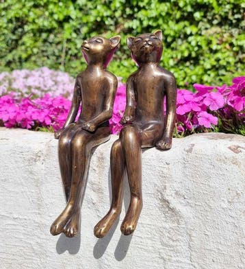 Beeldje - Dreaming cats - Brons