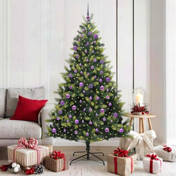 vidaXL Kunstmatige Scharnierende Kerstboom 300 LEDs Groen, Verzenden