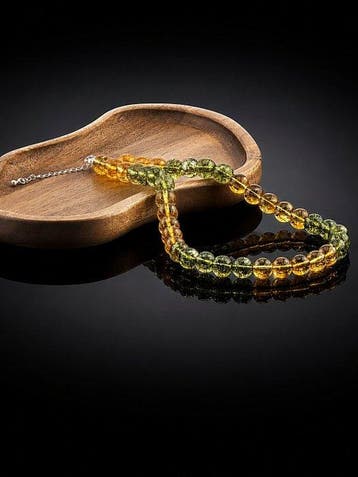Groene & Gele Kwarts Halsketting - 925 Sterlingzilver -