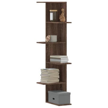 vidaXL Hoekwandschap 36,5x36,5x140 cm bewerkt hout bruin, Verzenden